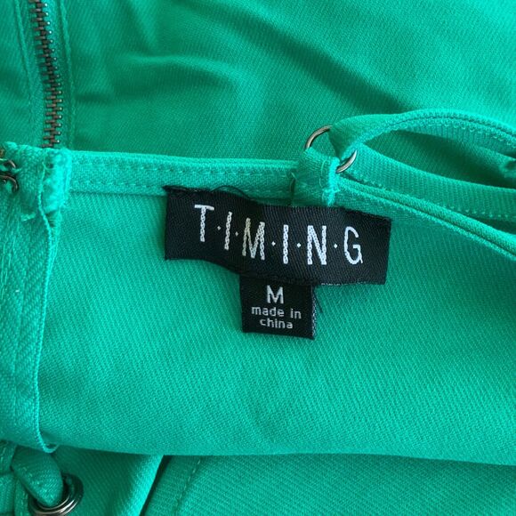 New TIMING Bodycon Corset Tie Up Cut Out Mini Dress SIZE SMALL Women's - Picture 11 of 12